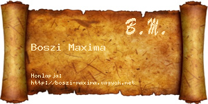 Boszi Maxima névjegykártya